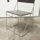 Set of 3 minimalist X line chairs by Niels Jorgen Haugesen.