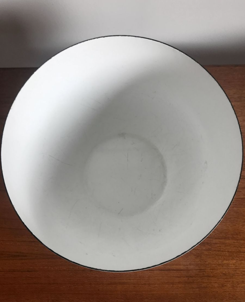 Enamelled metal bowls by Kaj Franck for Arabia 1950s