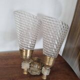 Pair of vintage rockabilly cornet wall lights