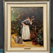 Painting "Girl with flowers".