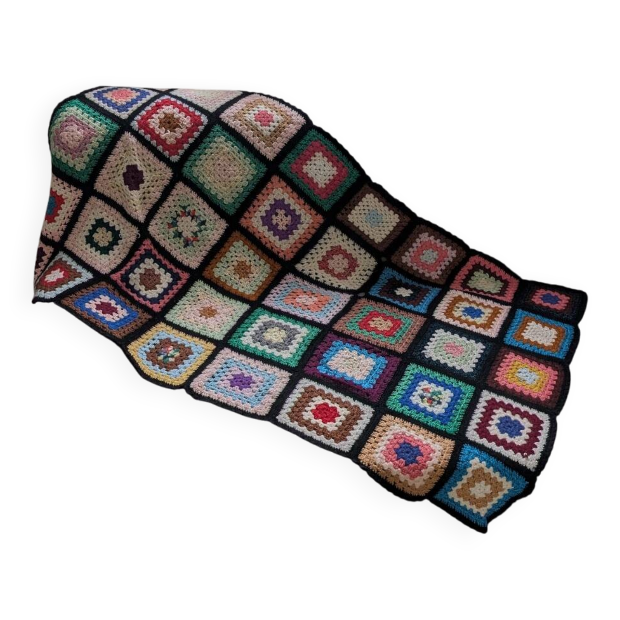 Plaid, jetée de canapé Granny. Vintage