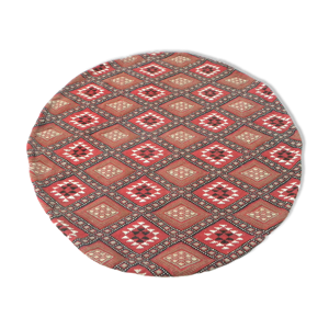 Vintage tapis kilim berbère , tapis  rond , tapis  margoum rouge