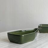 2 grands ramequins en céramique, design en forme de bouteilles vertes