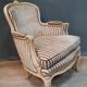 Bergere dd style Louis XV lacquered white