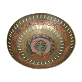 Empty peacock-patterned brass pocket