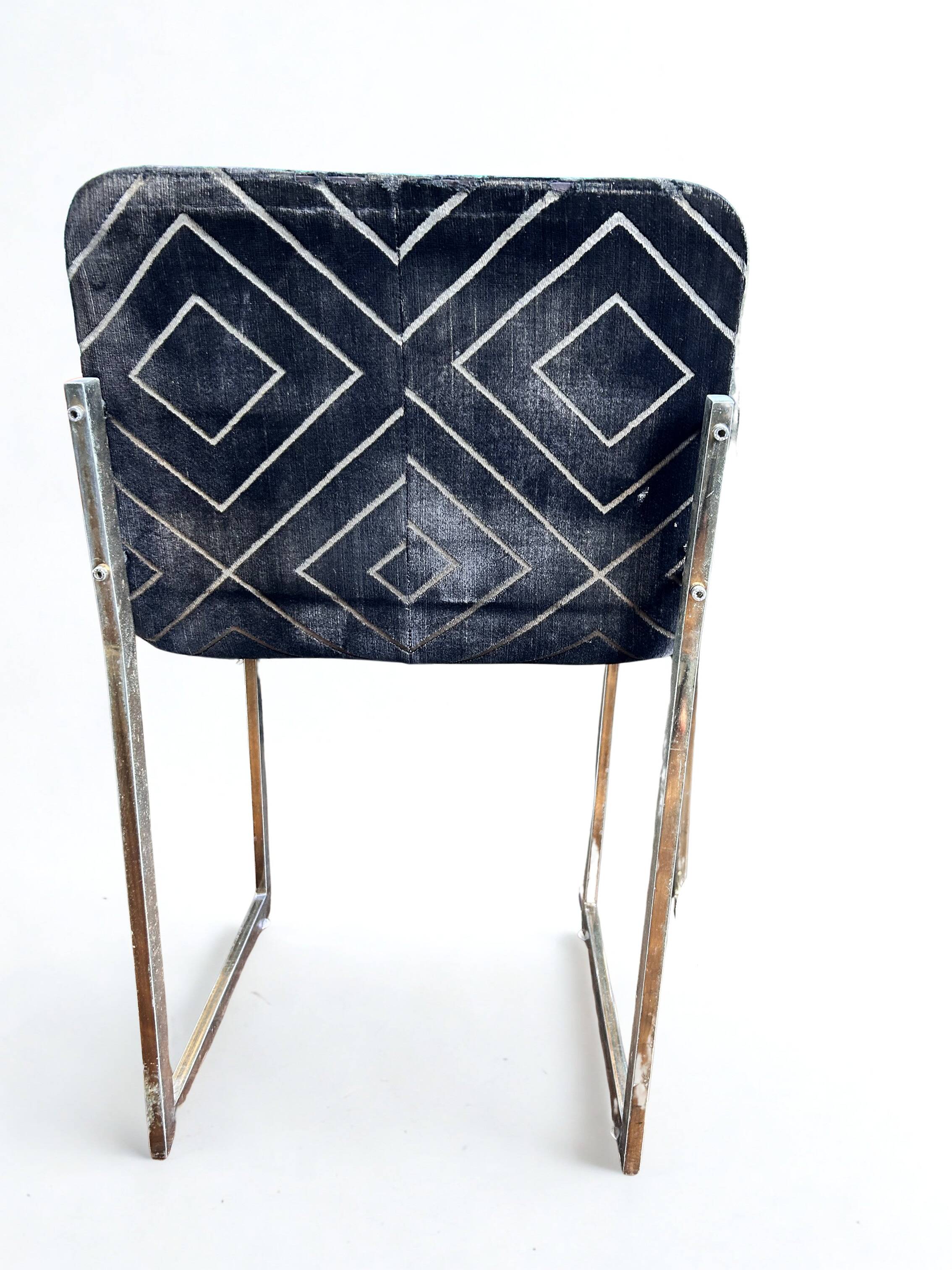 Suite de 6 chaises vintage années 70 style Milo Baughman