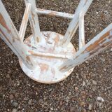 High stool in recycled style wood