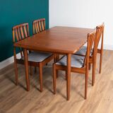 Retro Teak 1960s Meredew Dining Table & 4 Chairs Mid Century