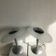 Gray lamp with oval frosted glass lampshade