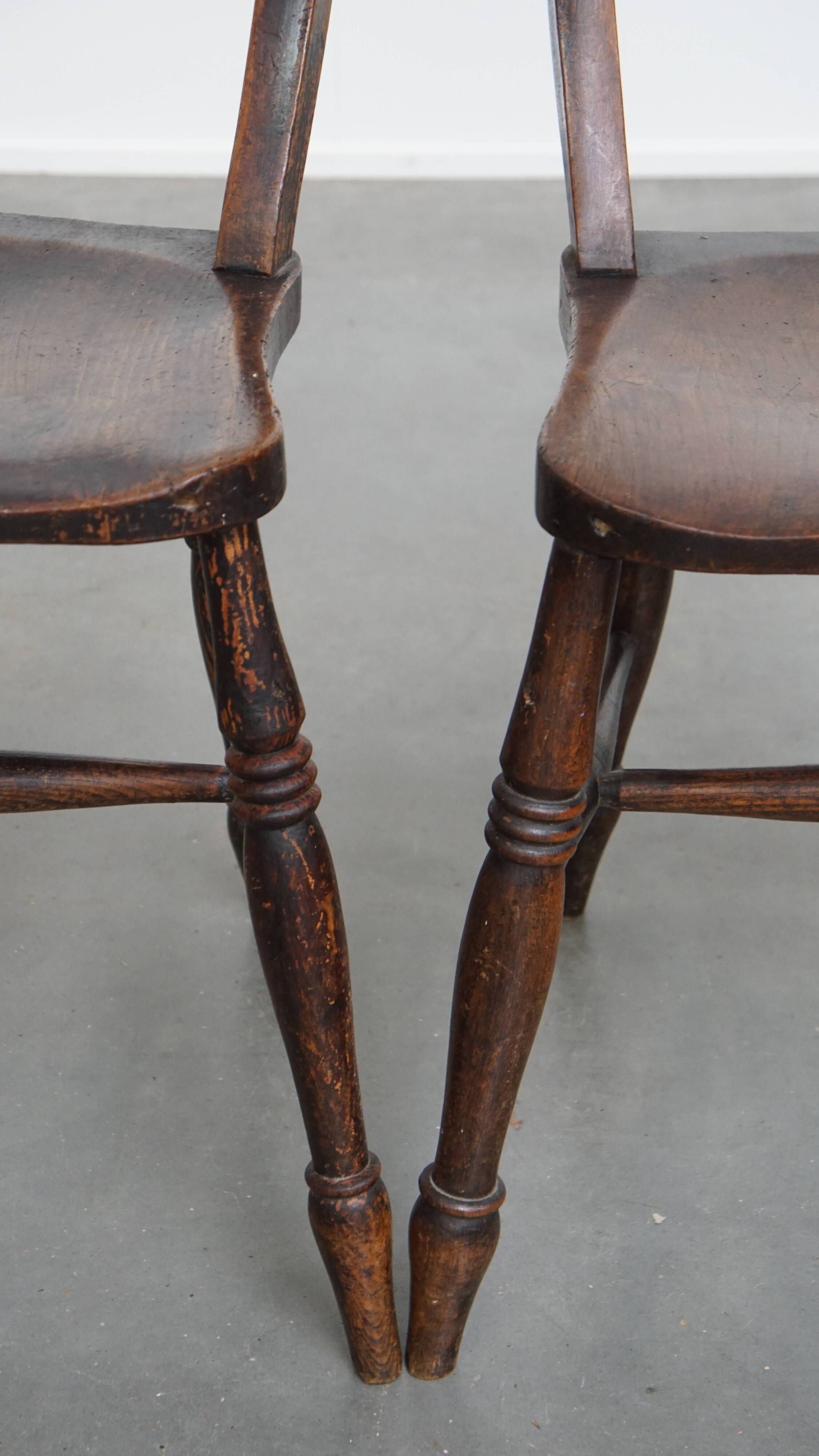 Set of 4 Antique English Oxford Dining/Kitchen Chairs