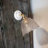 Vintage frosted glass wall light