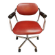 Fauteuil Kevi en skaï et métal chromé