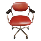 Fauteuil Kevi en skaï et métal chromé