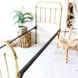 Vintage yellow gold brass divan, single bed from the 1960s, France / Czech Republic.