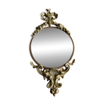 Ancien Petit miroir bronze style Louis XIV