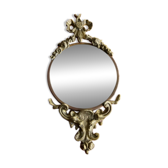 Antique small bronze mirror in Louis XIV style