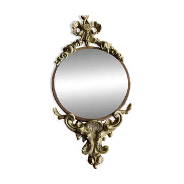 Ancien Petit miroir bronze style Louis XIV