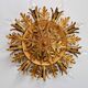 Floral ceiling light in gilded metal, Banci Firenze, Italy, 1970.