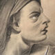 Profile of woman with drapery drawing nineteenth signed julien