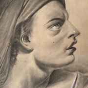 Profile of woman with drapery drawing nineteenth signed julien