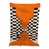 Handmade wool Beni Ouraine rug, size 100 x 200 cm