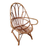 Fauteuil enfant en osier rotin vintage