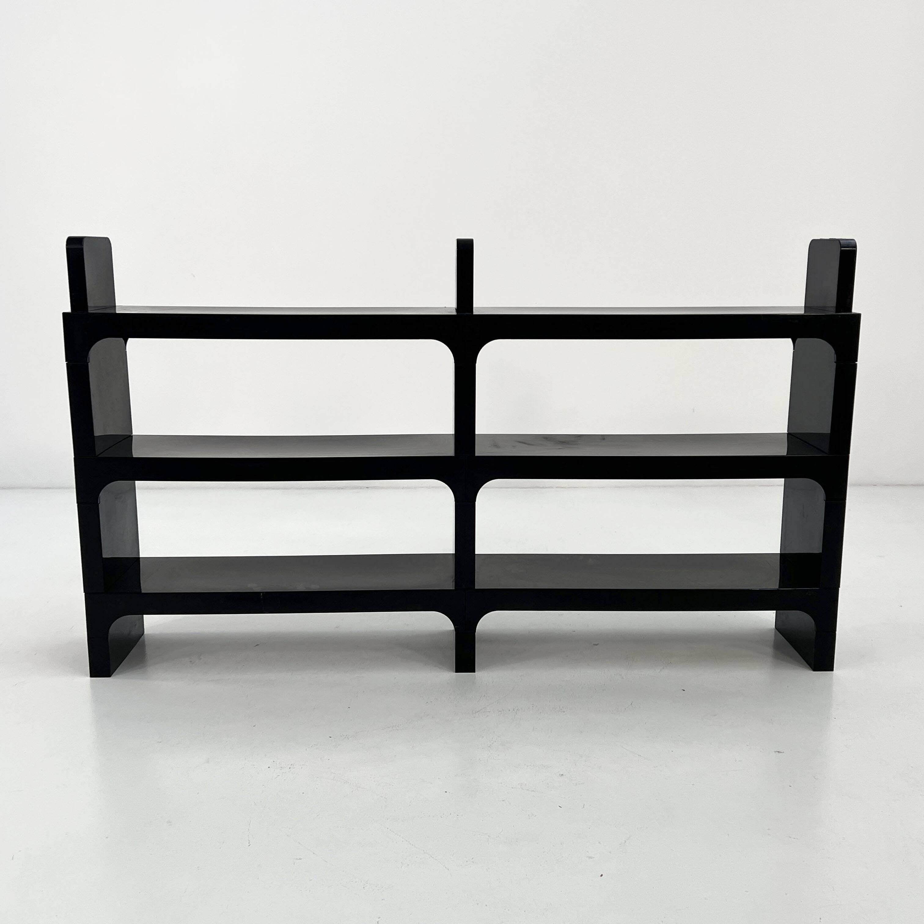 Modular black shelf by Olaf Von Bohr for Kartell, 1970