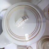 Céranord coffee service with gold edging