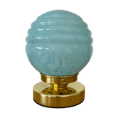 Table lamp globe vintage glass of Clichy blue