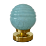 Table lamp globe vintage glass of Clichy blue