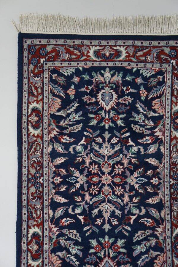 Beautifully Colored Blue Oriental Rug with Floral Pattern, 150 x 90 cm