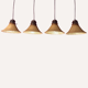 Set of 4 "cork" hanging lamps, 1960s