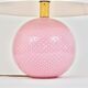 Pastel pink polka dot spherical table lamp, ceramic, brass, Studio Paf Milano, 1970.