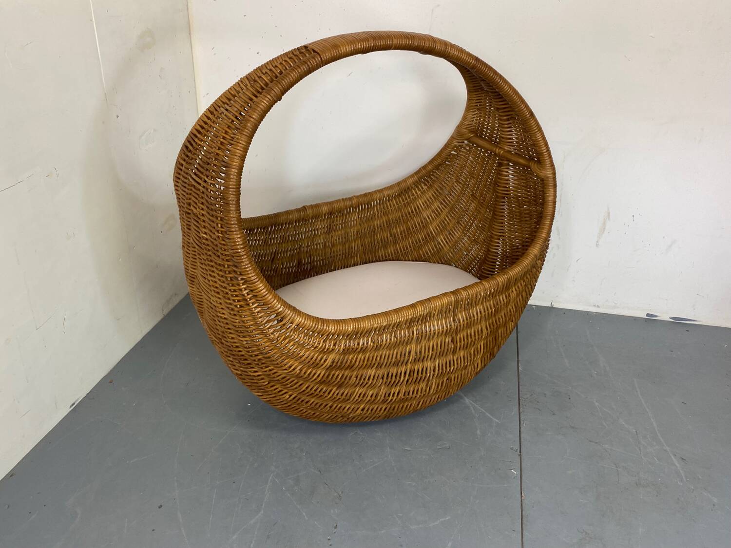 Vintage Wicker and Bamboo Basket Baby Bed  Netherlands, 1960s