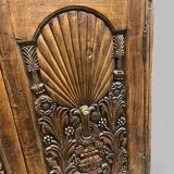 vintage shallow wooden wall cabinet