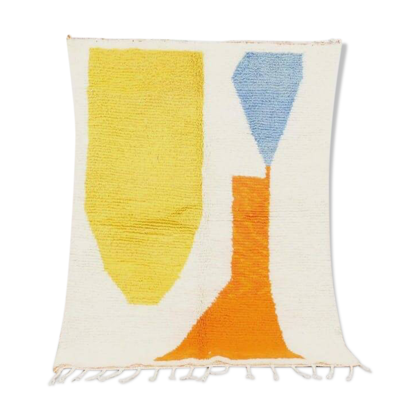 Handwoven Berber rug with traditional coloured patterns, size 1.4/2.6 m.