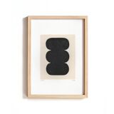 Collection of 4 black abstract paintings on paper signed eawy