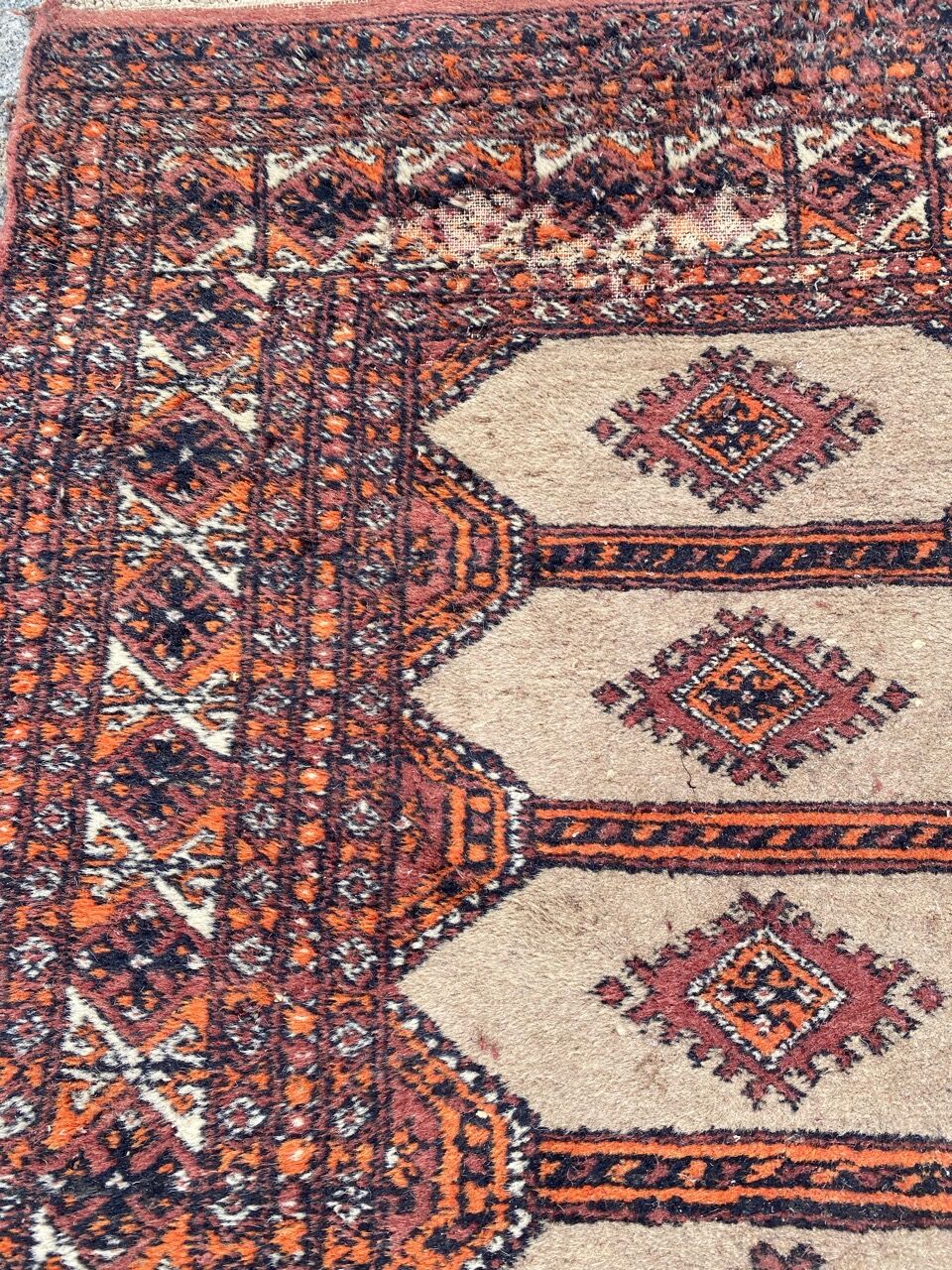 Vintage carpet pakistan drawings bokhara handmade 124x186 cm