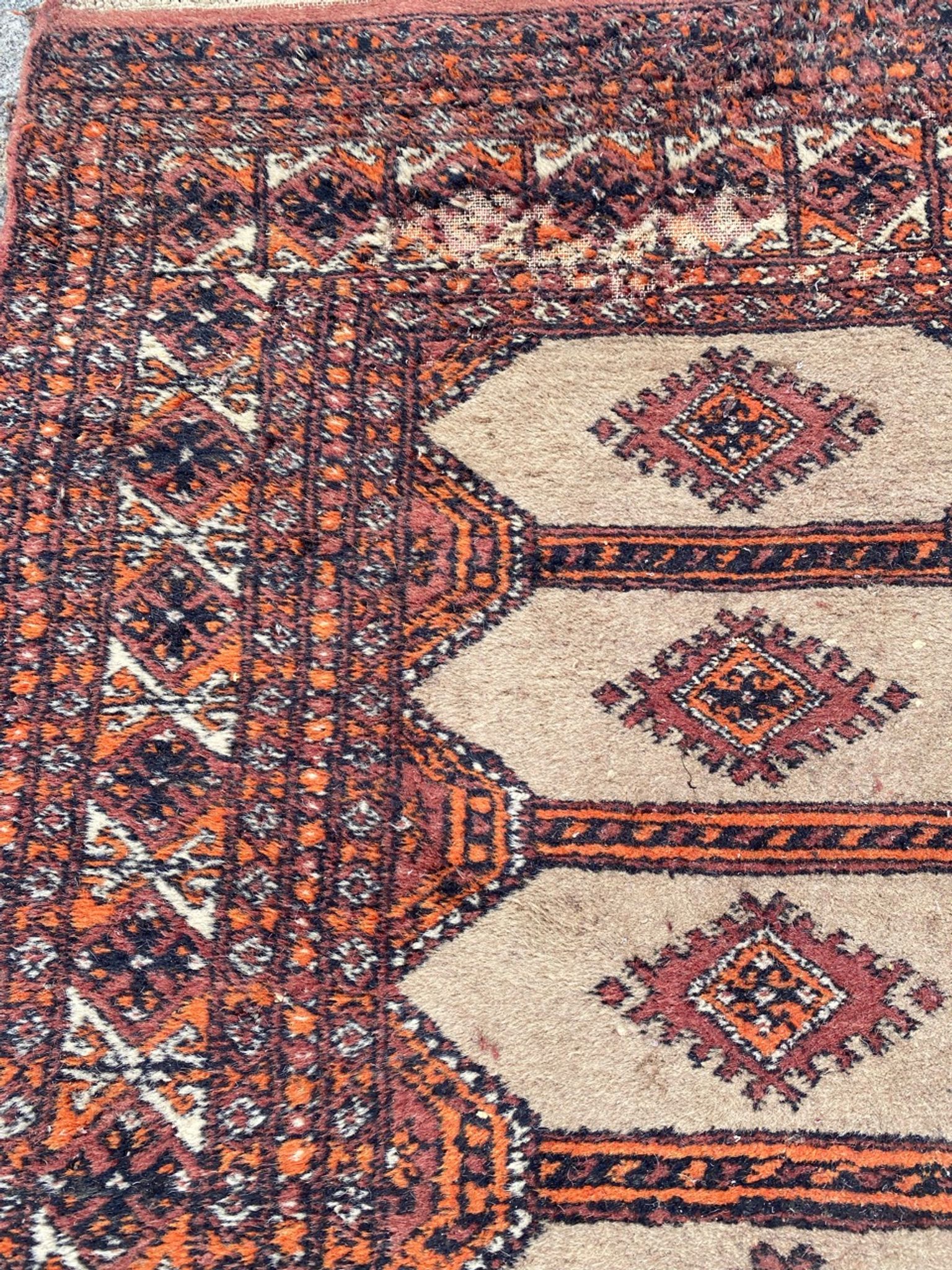 Tapis vintage pakistan dessins bokhara fait main 124x186 cm