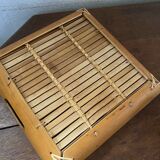 Set of 3 wicker and bamboo trays.