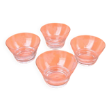 4 Champagne glasses from the 1930s with chiseled grape cluster decoration