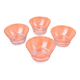 4 Champagne glasses from the 1930s with chiseled grape cluster decoration