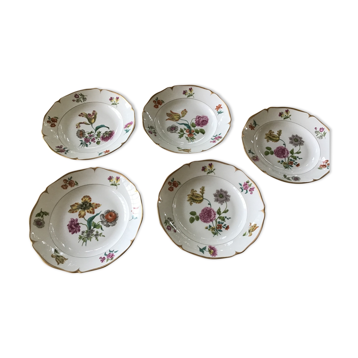 Hollow plates Lourioux Foecy bouquet of flowers