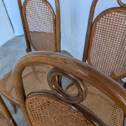 Set of 6 Mid-century Bentwood Cane Dining Chair, Thonet Style, 1970s Yugosl
