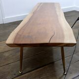 Live edge solid mahogany coffee table