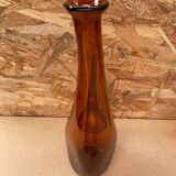 Old gat carafe service + 5 glasses molded orange glass 1970 vintage