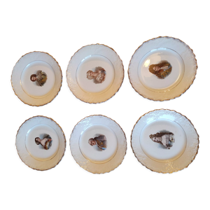 lot de 6 assiettes portaits
