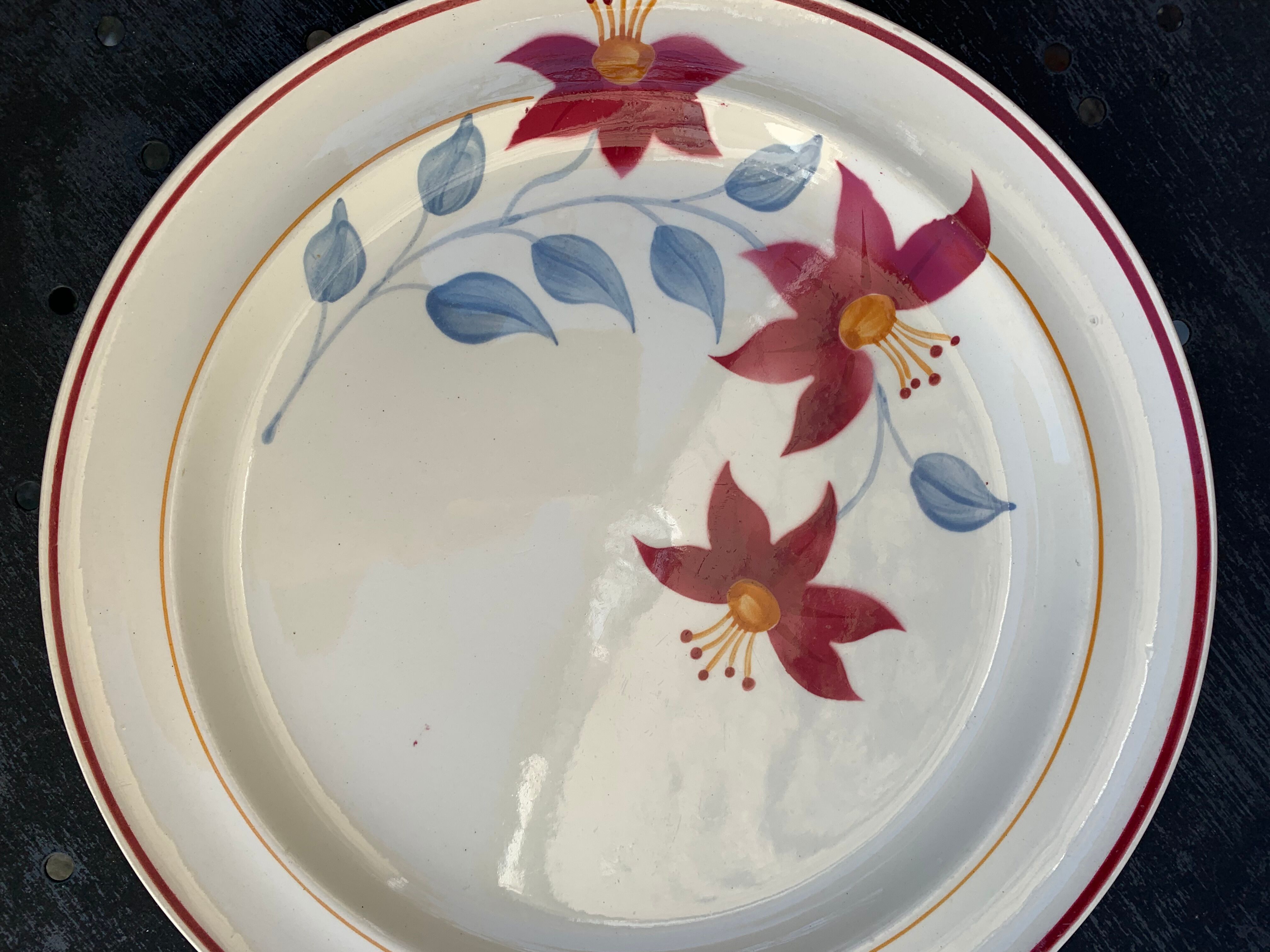 6 earthenware plates Sylvie Hamage Moulin des Loups Nord vintage model