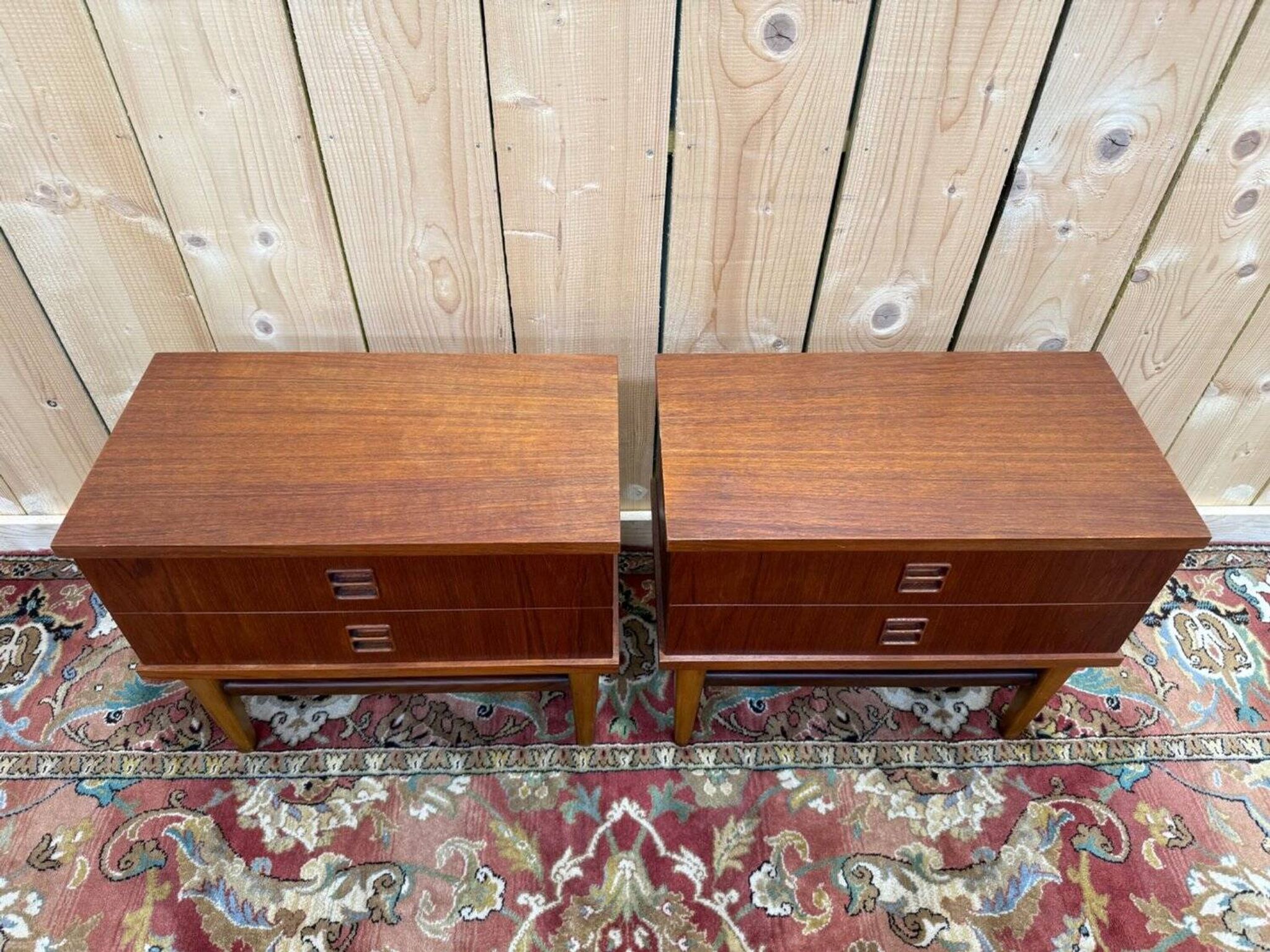 Pair of bedside tables – Scandinavian style – Solid teak – 1960s