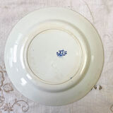 6 flat plates Terre de Fer blue red mismatched